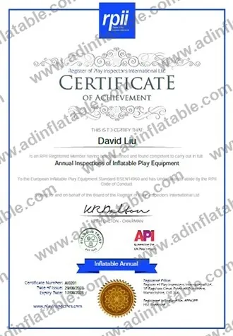 RPII registered inspector certificate, EN 14960