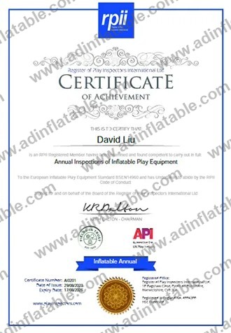 RPII registered inspector certificate, EN 14960